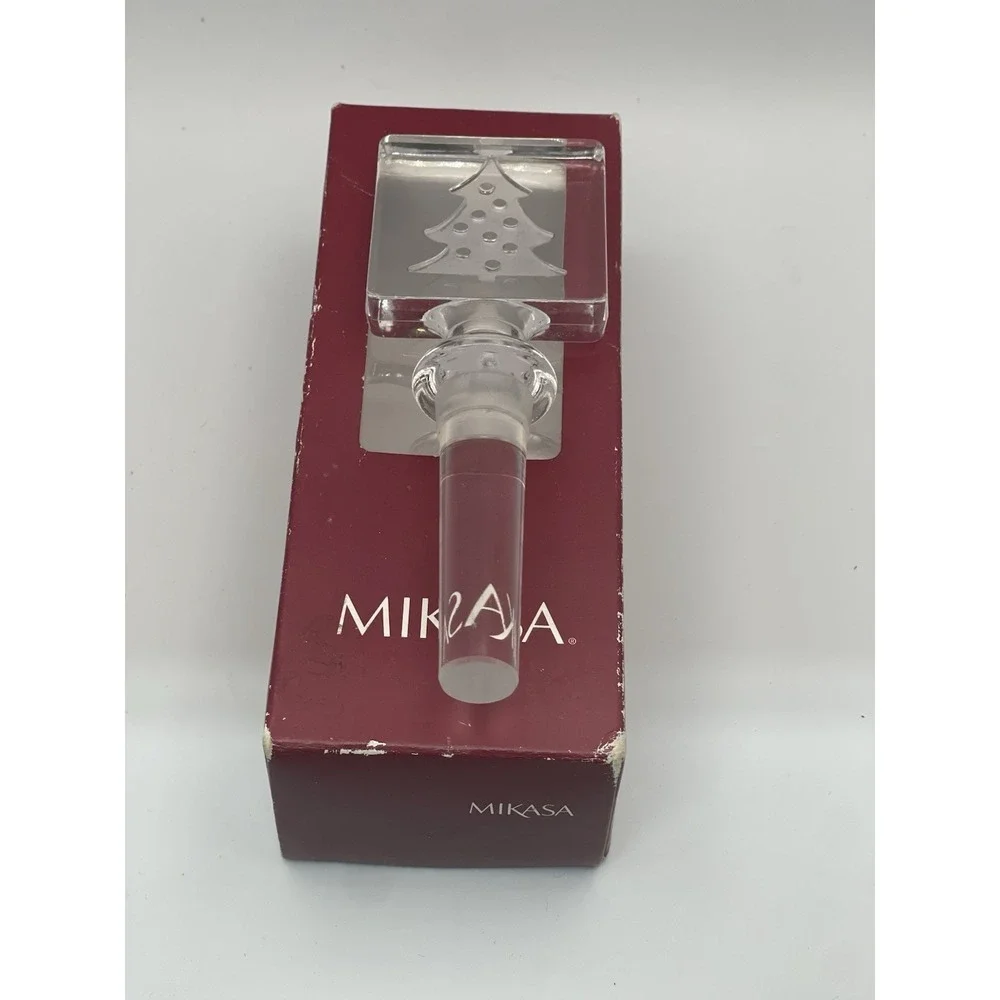 Mikasa Crystal Christmas Tree Bottle Stopper Holiday Accents T8601/900 Austria